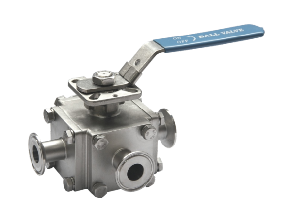 4 way sanitary ball valves