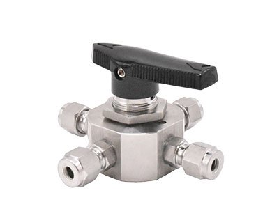 4 way instrumentation double ferrule valve