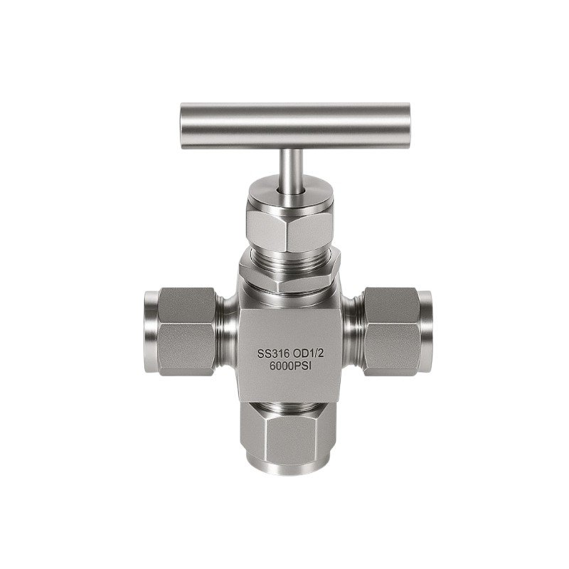 three way twin ferrule needle Valve ​