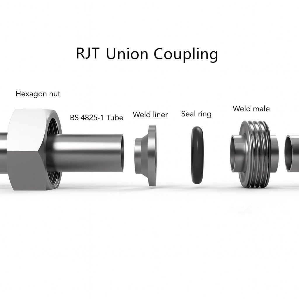 RJT union for hygienic pipe