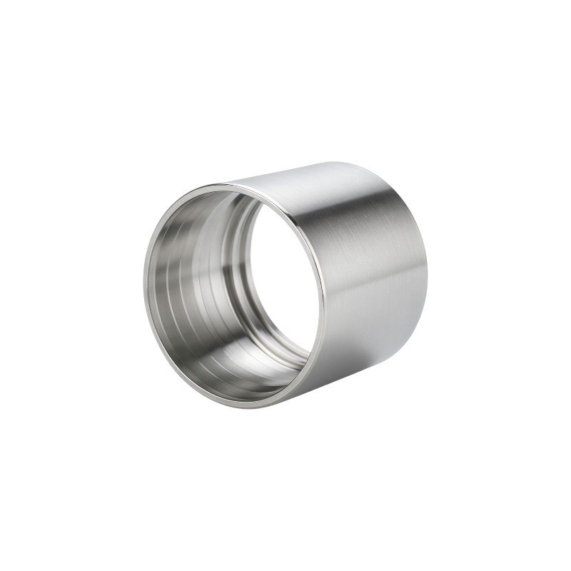 Stainless steel sanitary hose ferrule, hygienic ferrule fitting for crimping flexible hoses in food, beverage, dairy, brewery, and pharmaceutical processing pipelines