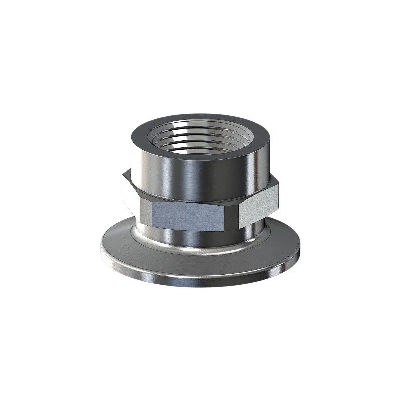Stainless steel sanitary tri-clamp to BSP female adapter fitting, hygienic clamp to BSP threaded female connector for food and beverage piping