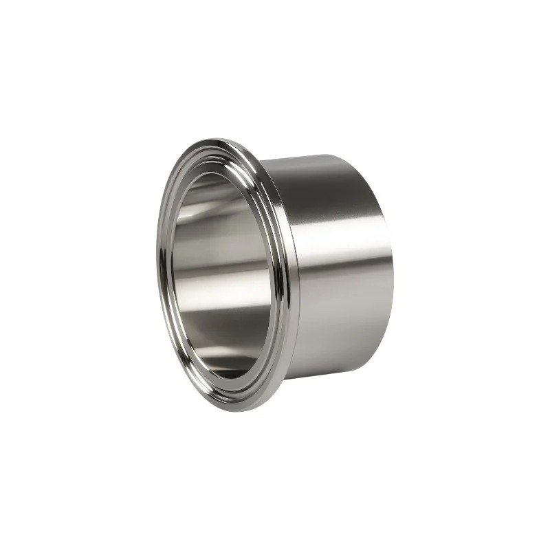 Sanitary stainless steel tri-clamp weld ferrule for hygienic process piping, welding connection for food, beverage, and pharmaceutical industries