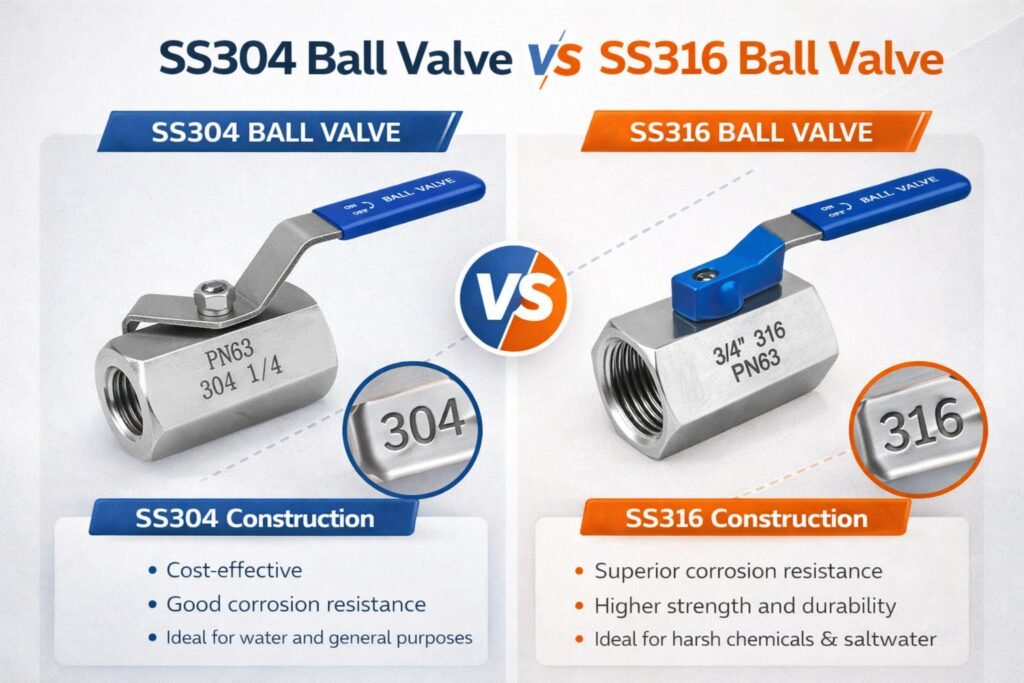 SS304 vs SS316 Ball Valve
