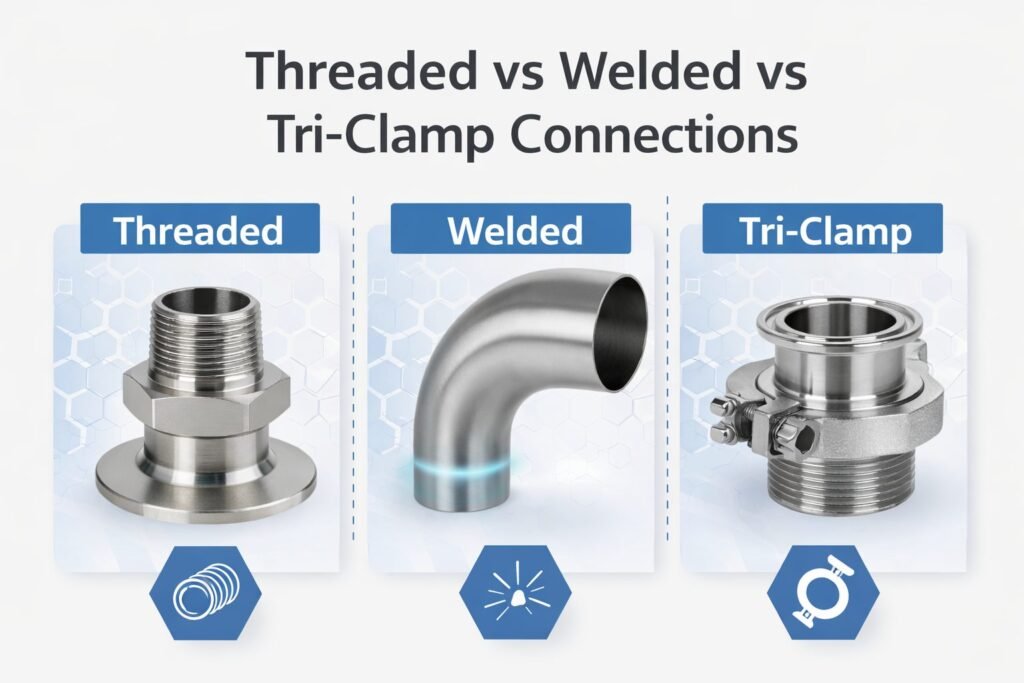 Threaded Fittings Vs Butt-Weld Fittings Vs Tri-clamp Fittings