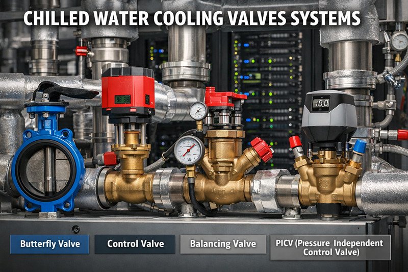data center chilled water cooling valves system