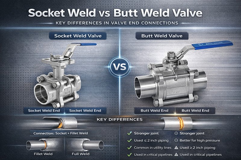 socket weld vs butt weld valve connection stainless steel piping