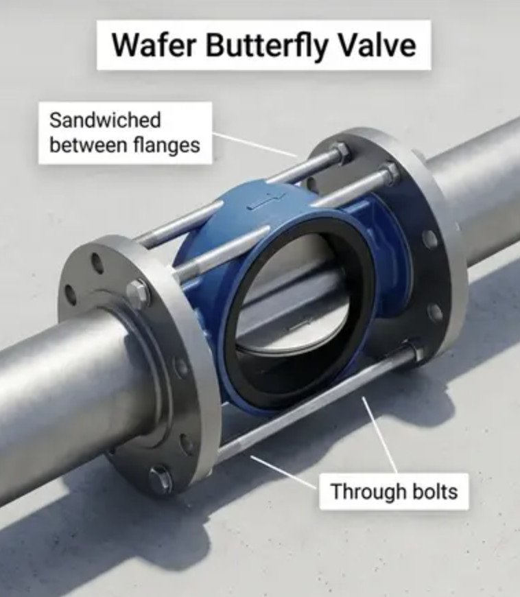 wafer butterfly valve water system application