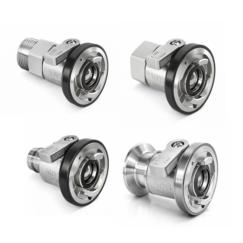 Full-Flow Dual Interlock Ball Valve Quick Coupling
